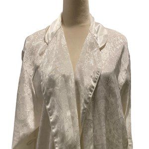 Vintage Victorias Secret Gold Label Ivory Floral Medallion Robe Size P/S